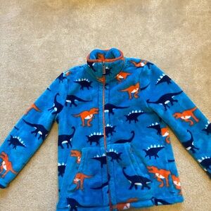 Hatley Blue and Orange Dinosaur Fleece Jacket